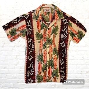 Vtg PACIFIC LEGEND Surf Board Hawaiian Shirt